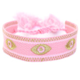 Gewebtes Armband schutz vor bösem Blick rosa